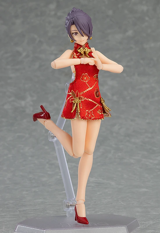 Max Factory Figma Female Body (Mika) With Mini Skirt Chinese Dress Outfit 7 Max Factory Figma Female Body (Mika) With Mini Skirt Chinese Dress Outfit - Image 7