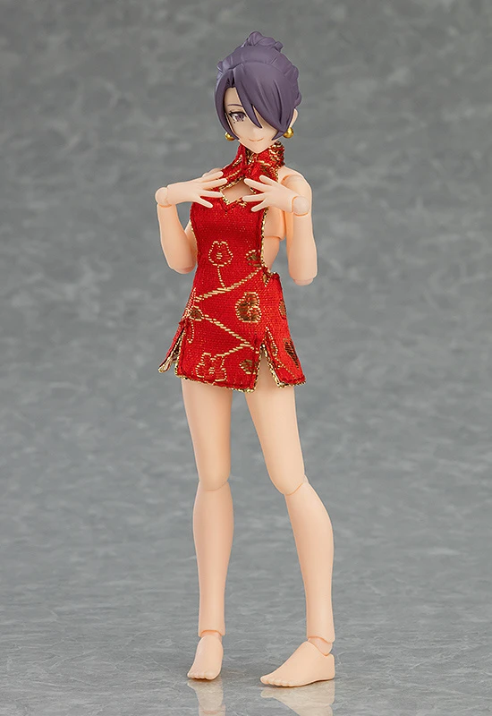 Max Factory Figma Female Body (Mika) With Mini Skirt Chinese Dress Outfit 6 Max Factory Figma Female Body (Mika) With Mini Skirt Chinese Dress Outfit - Image 6